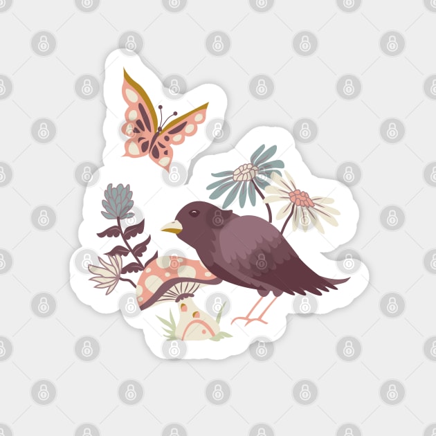 Wonderland Garden - Mauve Sticker by latheandquill